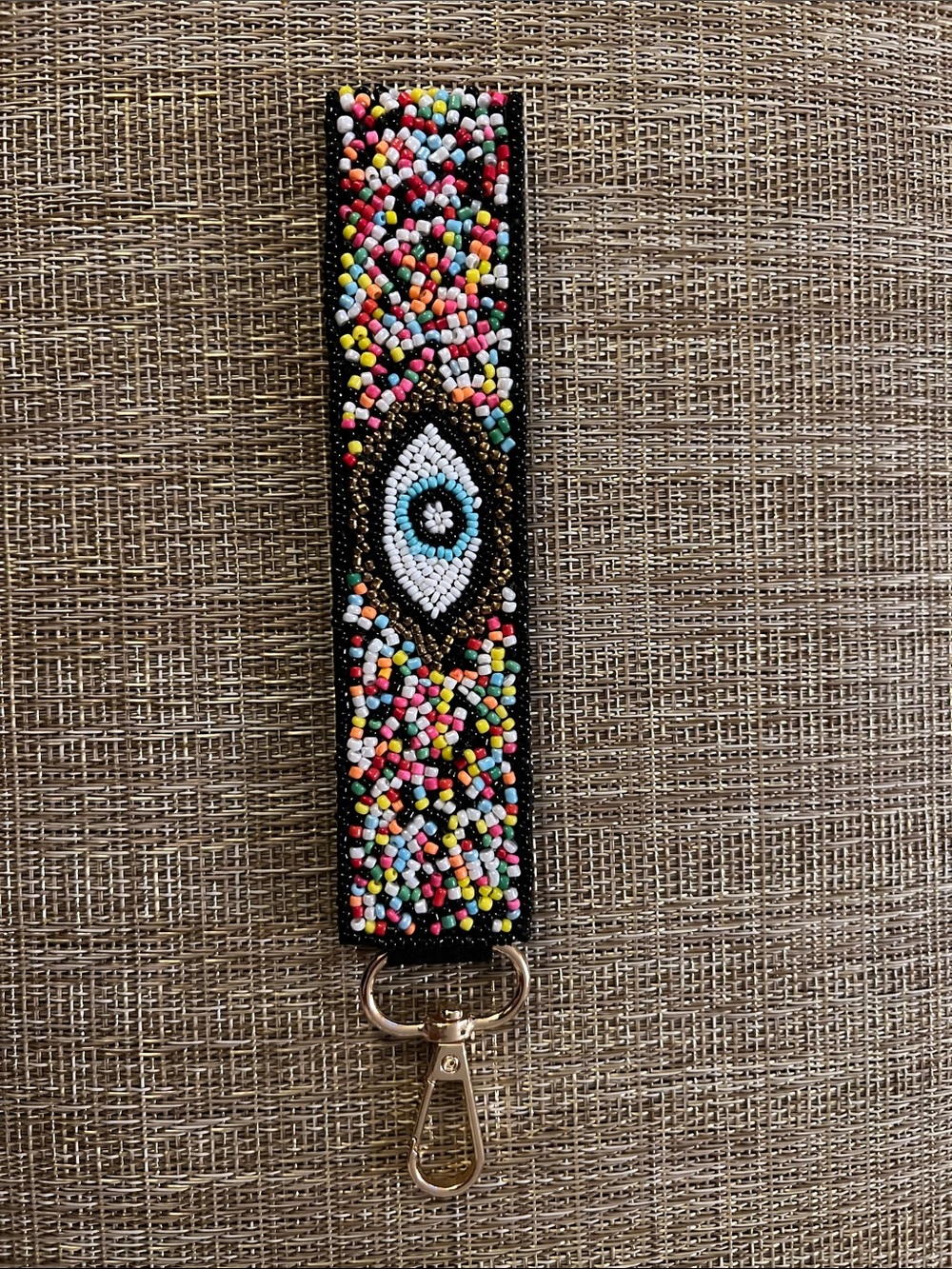 Beaded Evil Eye Key Fob Wristlet - Multicolor
